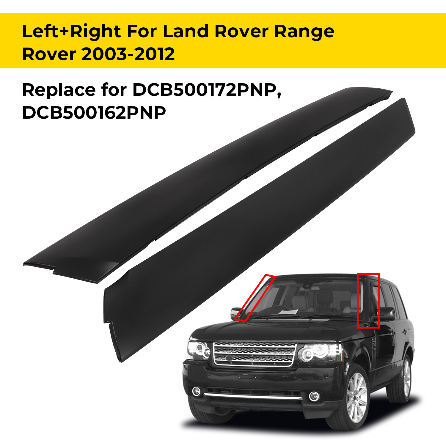 2Pcs Front Windshield Trim Finisher A Pillar Post For Range Rover L322 2003-2012