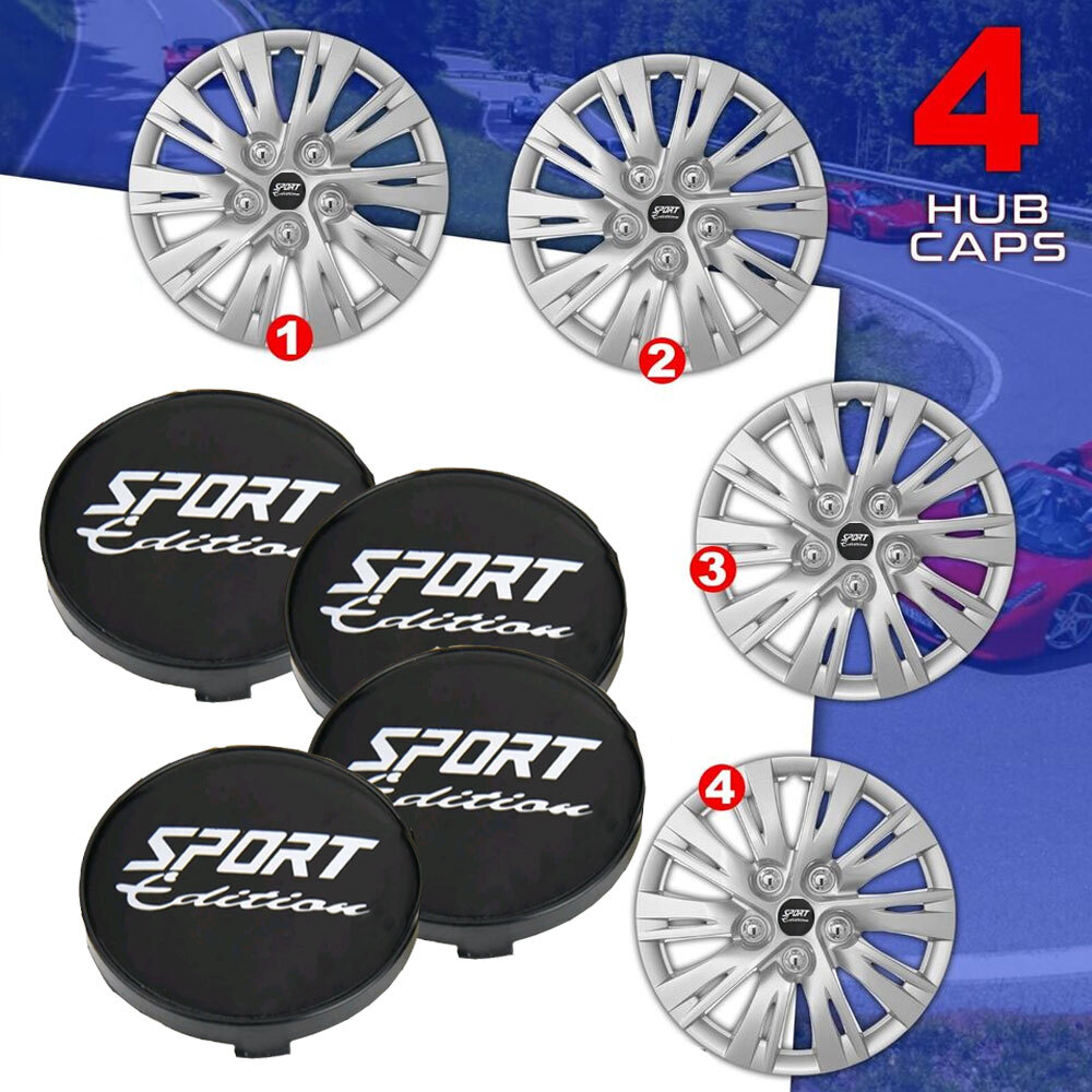 4PCS OD 60MM / ID 56MM Wheel Center Cap SPORT Logo Wheel Cover Hub Cap Rim Caps