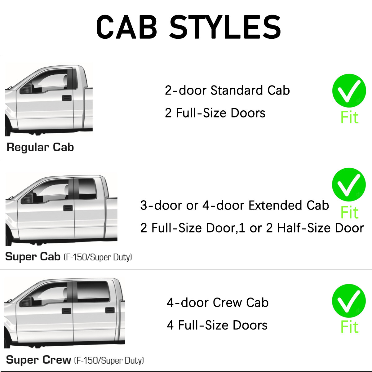 Vent shade Window Visors Sun Rain Guards for 2004-2014 Ford F150 Extended Cab