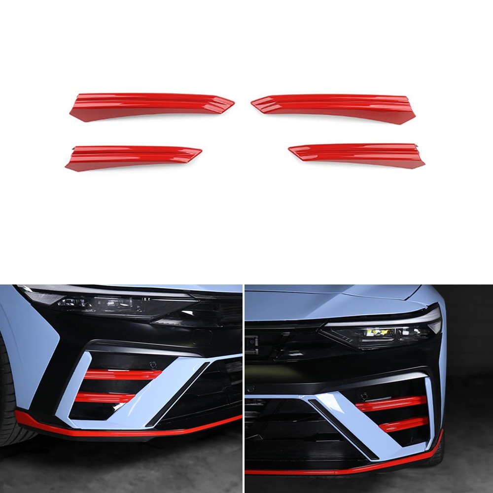 Red Front Bumper Side Cover Trim Stripes For Hyundai Elantra N N-Line 2024-2026