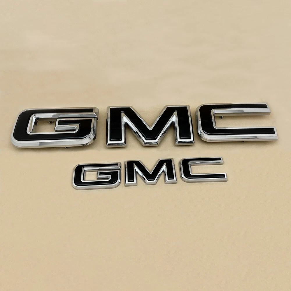 2021-2024 For GMC Yukon Yukon XL Front & Rear Chrome Black Emblem Kit 84729912