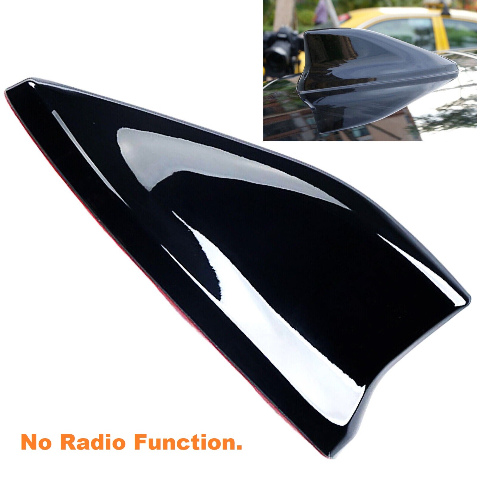 Painted Gloss Black Fake Dummy Antenna Exterior Roof Shark Spoiler Fin Look TY