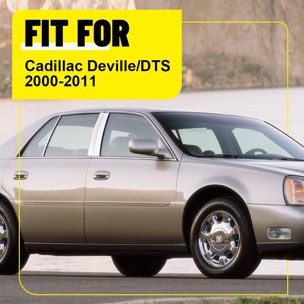 6X For Cadillac Deville/DTS 00-11 Chrome Pillar Posts Cover Door Window Decal EA