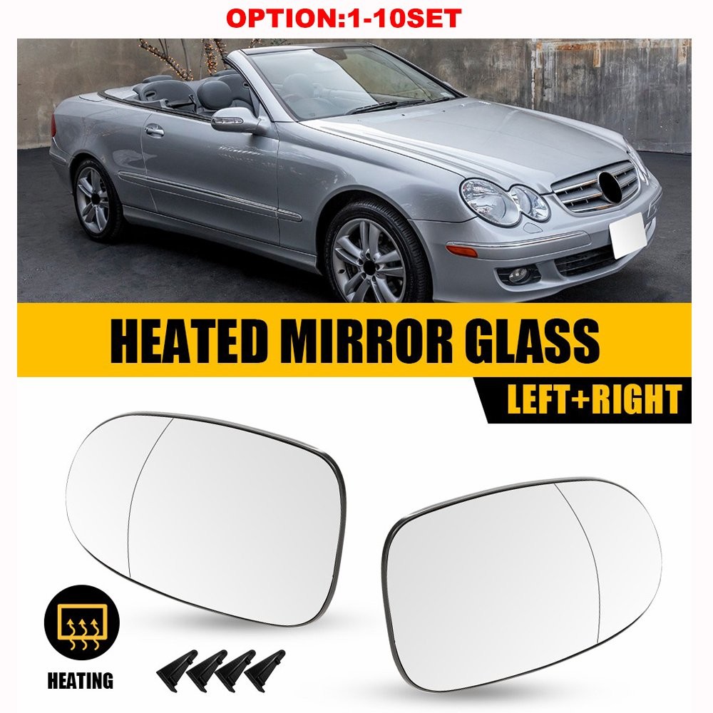 LH RH Side View Mirror Glass Power Heated For 2003-06 Mercedes Benz CLK500 Base
