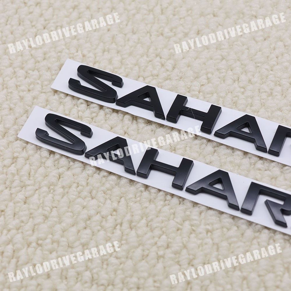 2pcs Matte Black 2018-2025 For Wranger Sahara Letters Fender Side Emblem Badges