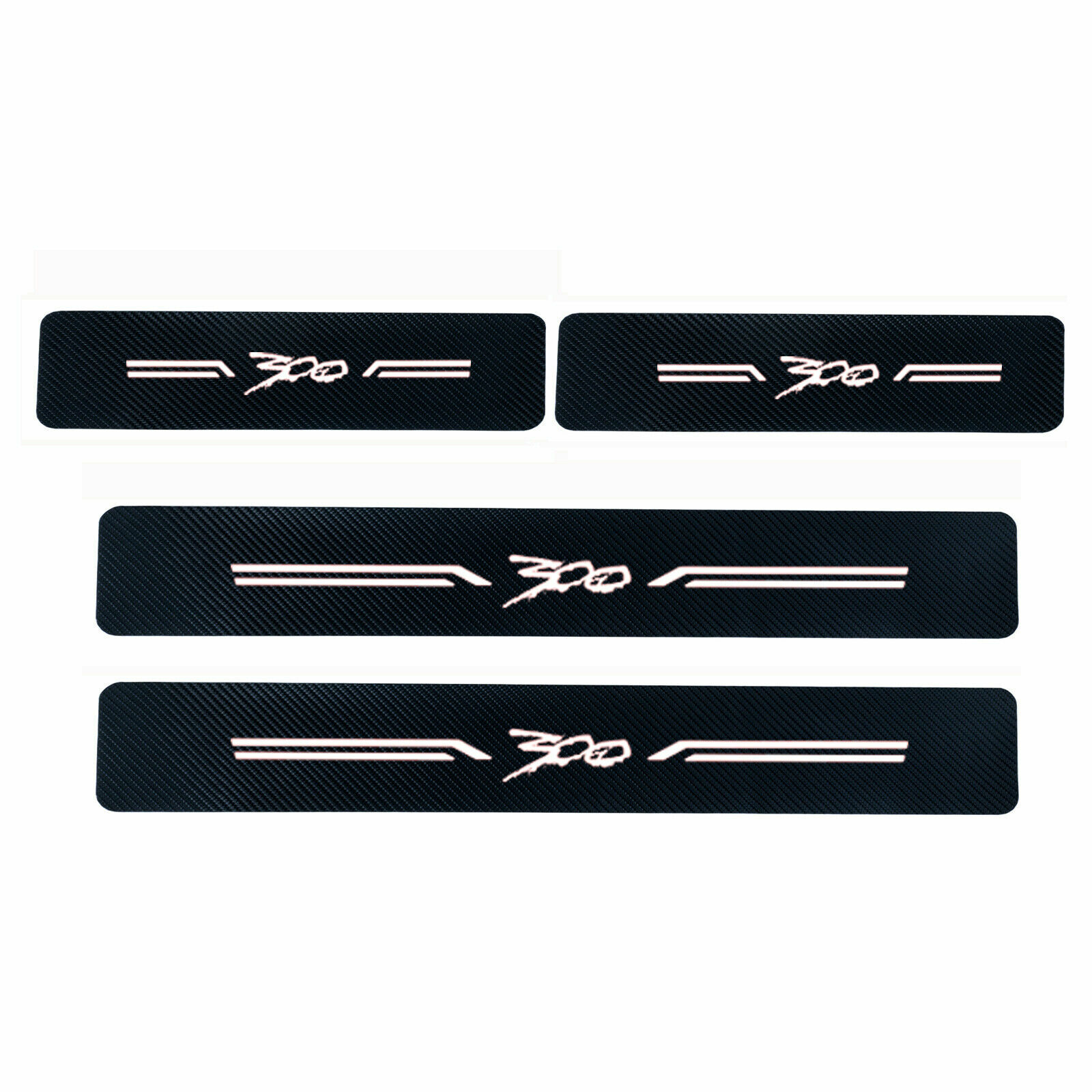 4*Carbon Fiber Leather Car Door Sill Protector Stickers for Chrysler 300/C/ 300S