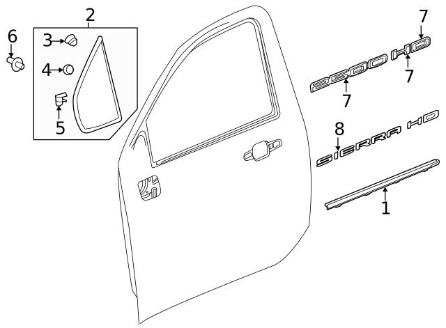 Genuine GM Front Driver Side Door Window Belt Reveal Molding 84831872