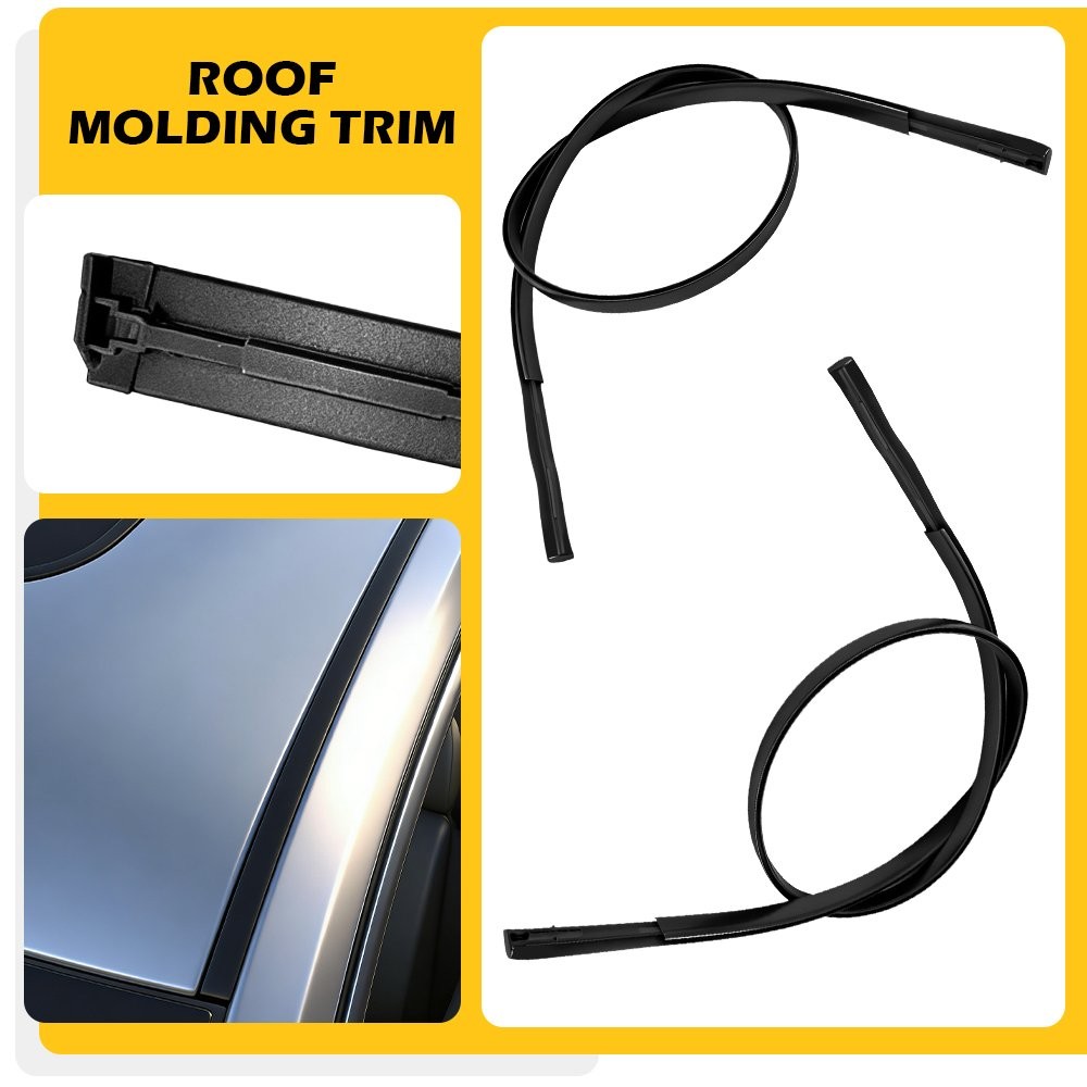 FITS 2012-2018 TOYOTA PRIUS V BLACK 2PC ROOF TOP TRIM DRIP MOLDINGS COVERS SET