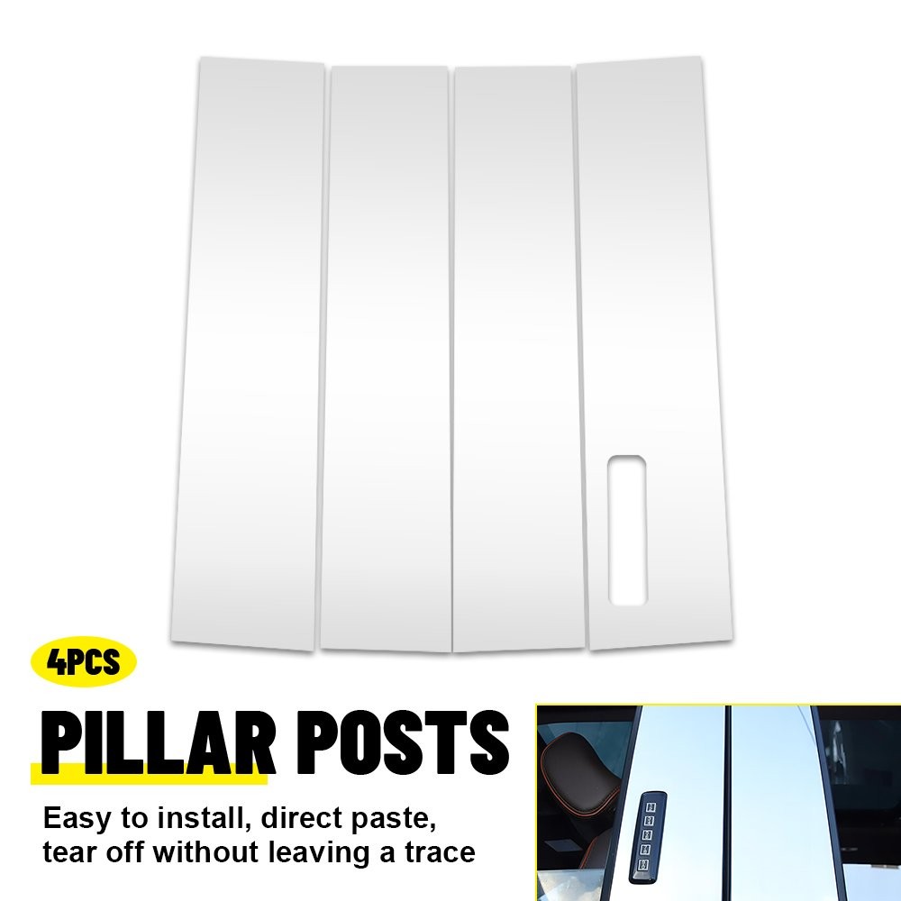 4x Chrome Door Pillar Posts Cover Trim Decor Fits For 2015-21 Ford F-150 F150 M