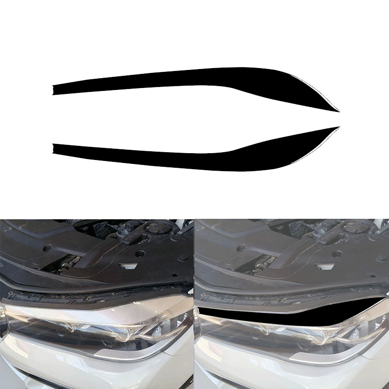 Glossy Piano Black Headlight Eyelid Eyebrow Cover For BMW 7 Series G11 G12 15-22