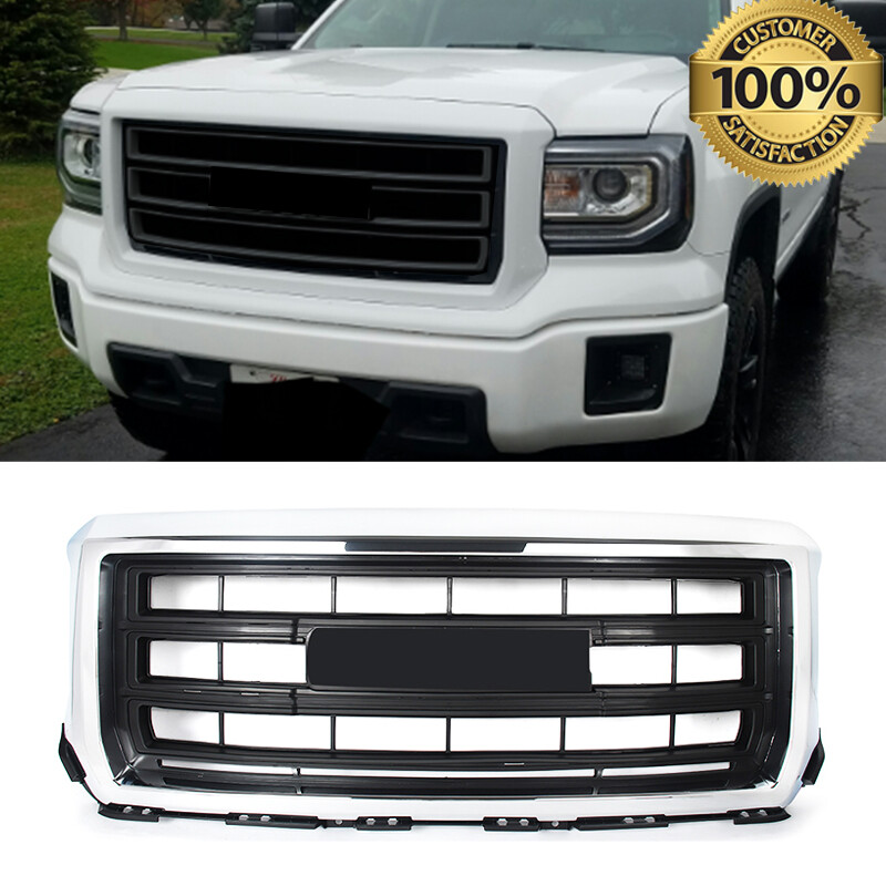 For 2014-15 GMC Sierra 1500 SLT Style Front Bumper Grille Summit White+Black New