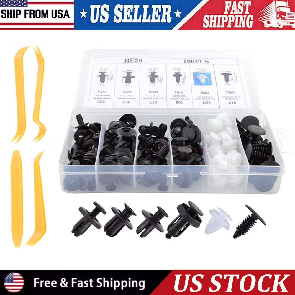 100x For Toyota Fixing Fastener Kit Bumper Fender Liner Push Type Retainer Clips