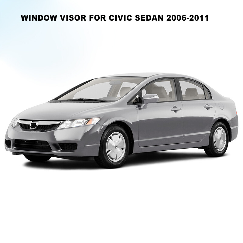 For 2006-2011 Honda Civic Sedan JDM Mugen Style Window Visors Vent Rain Guards
