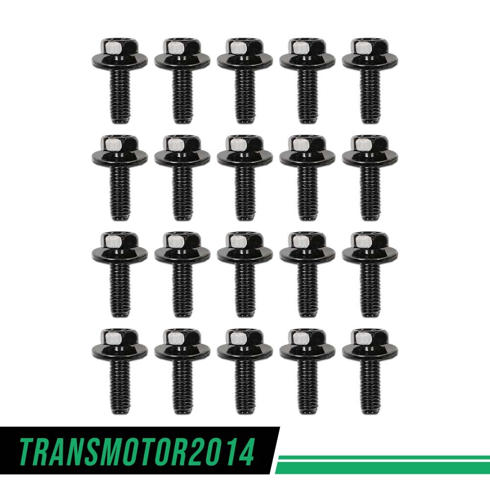 Fit For Honda Body Bolts- M6-1.0 x 20mm Long- 10mm Hex- 17mm Washer- 20 bolts