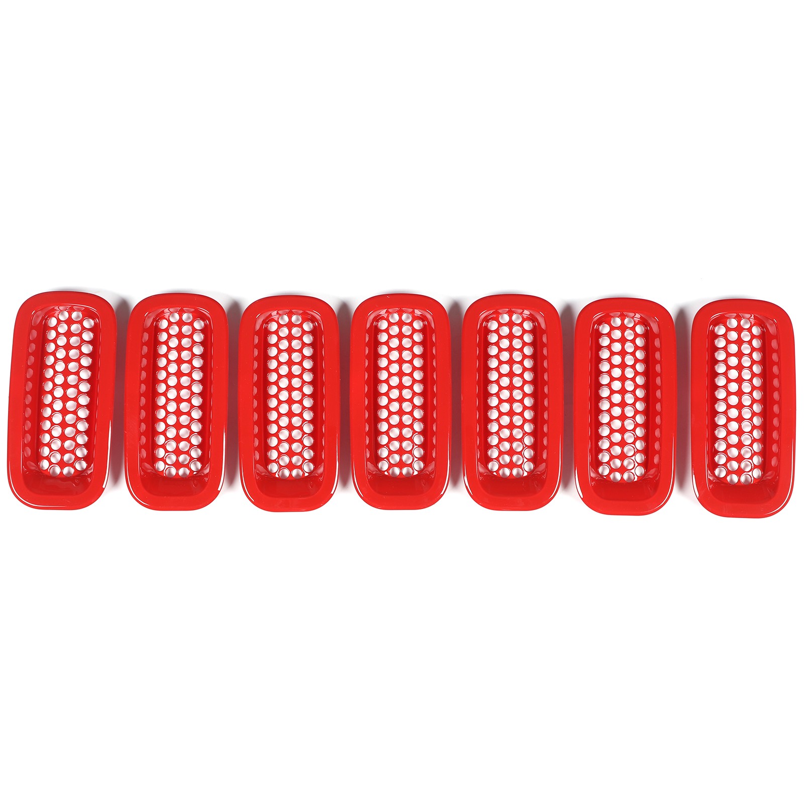 Red Front Bumper Grille Insert Honeycomb Mesh Kits For Hummer H3 2005-2009 7PCS