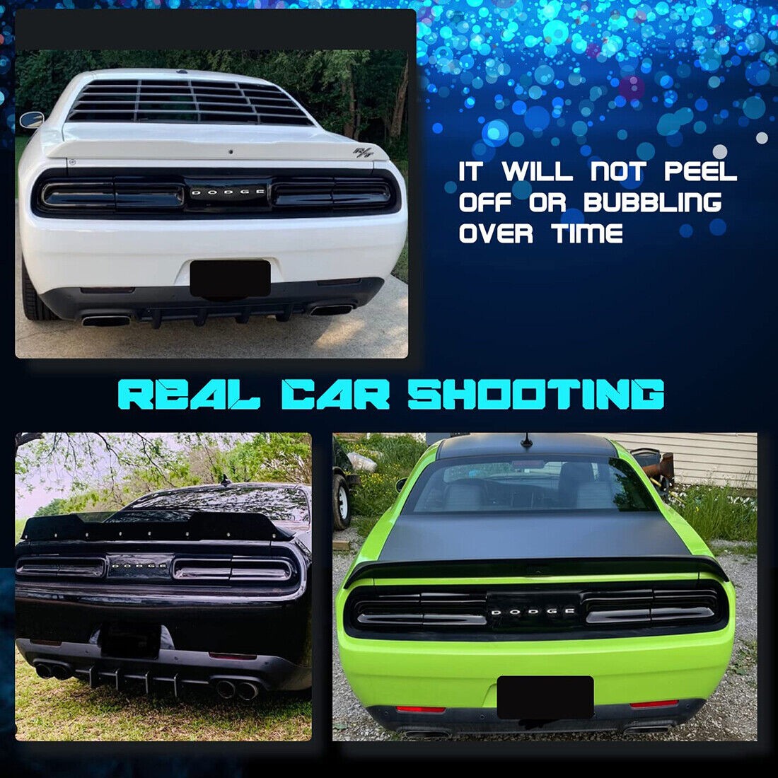 Smoked Tail Light Cover Guard Exterior Accessories Rear Kit For Dodge Challenger
