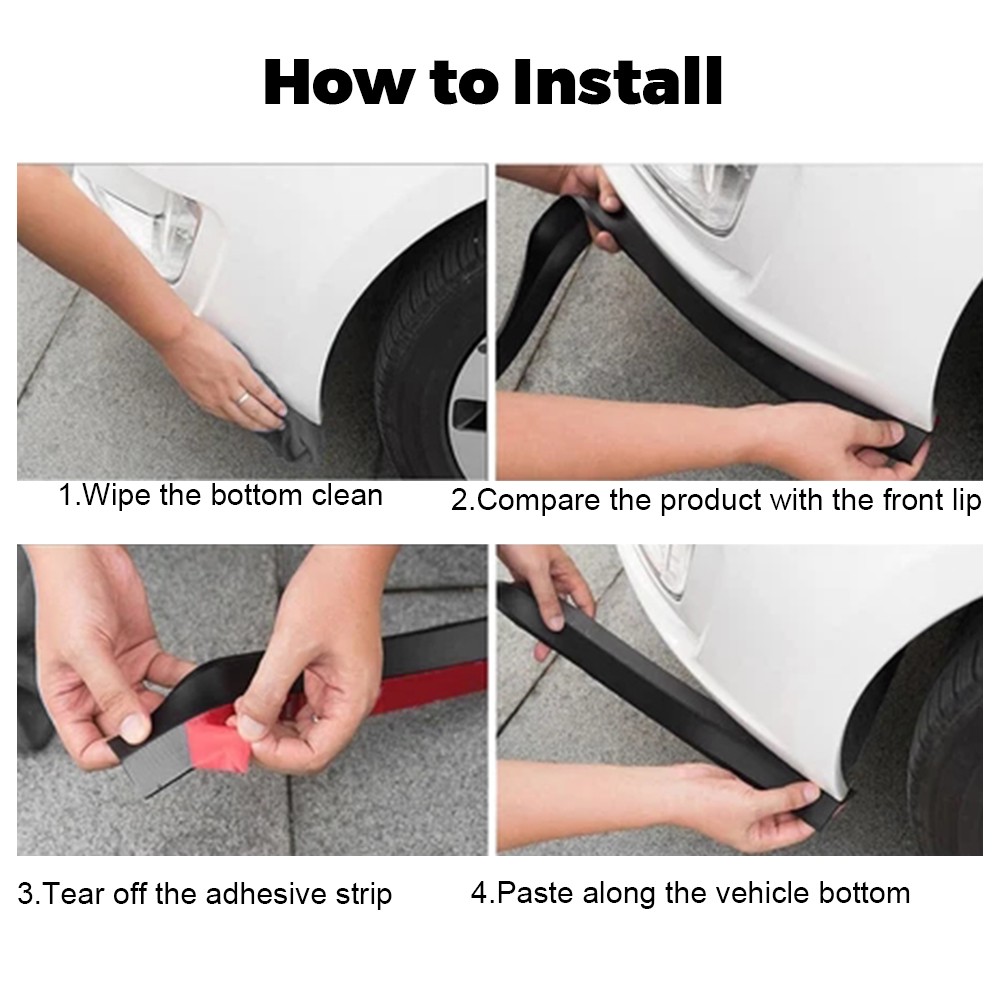 2.5M Car Front Bumper Lip Splitter Chin Spoiler Skirt Rubber Protector For Mazda