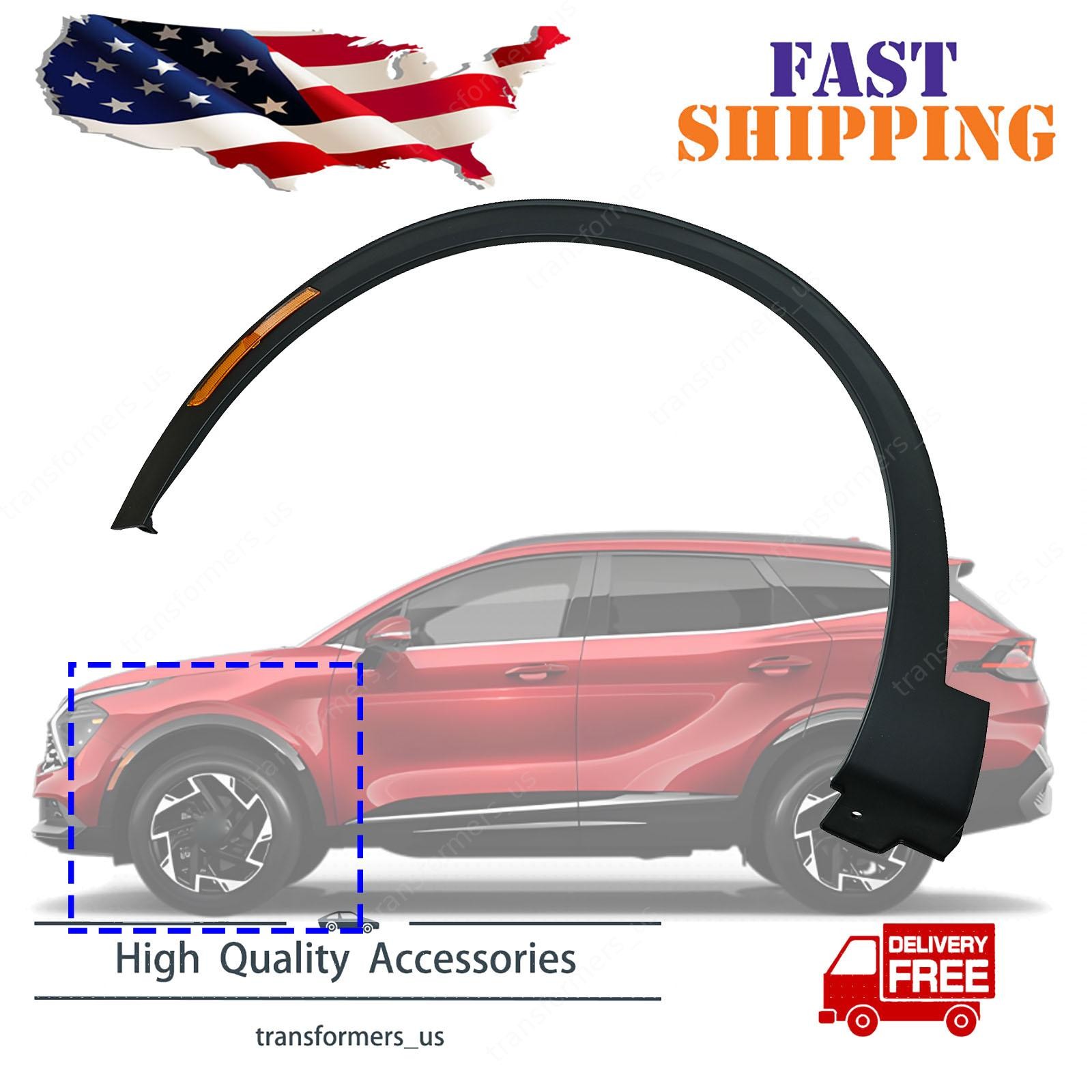 Fit 2023 2024 2025 KIA SPORTAGE FRONT LEFT FENDER FLARE WHEEL ARCH MOLDING BLACK