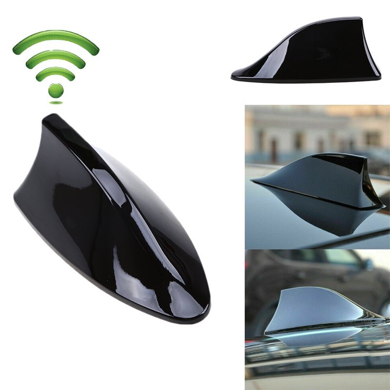Black Universal Car Roof Radio AM/FM Signal Shark Fin Style Aerial Antenna Cover