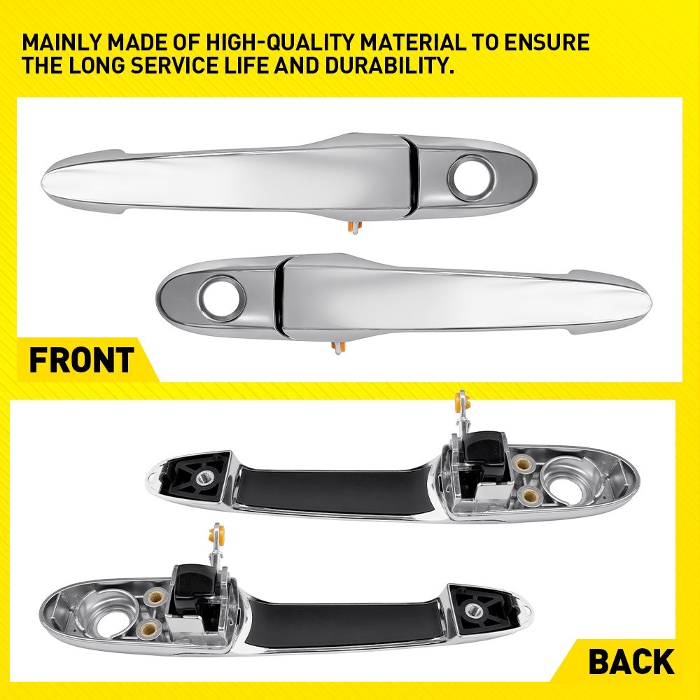 2-20 Chrome Front Exterior Door Handle Left Right Fit 2005-2009 Pontiac Solstice