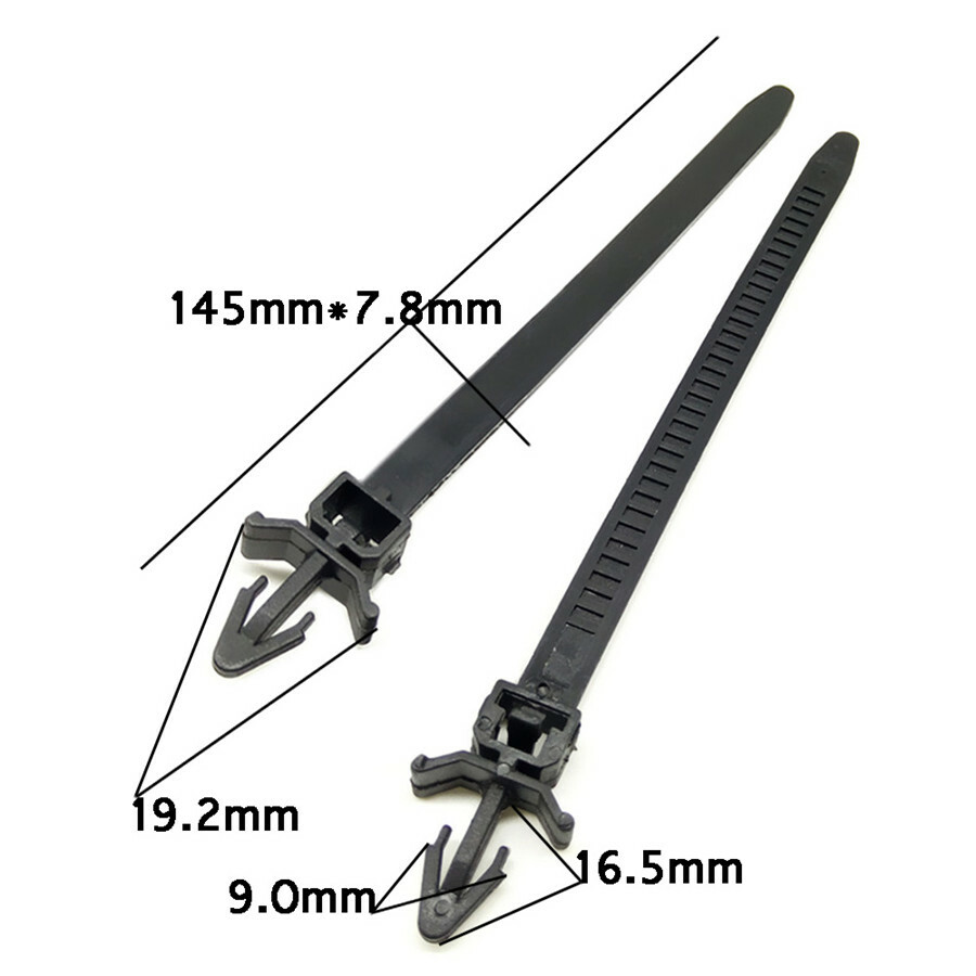 50pcs 145mm Cable Zip Tie Down Strap Wire Nylon Wrap Fastener Loom Black