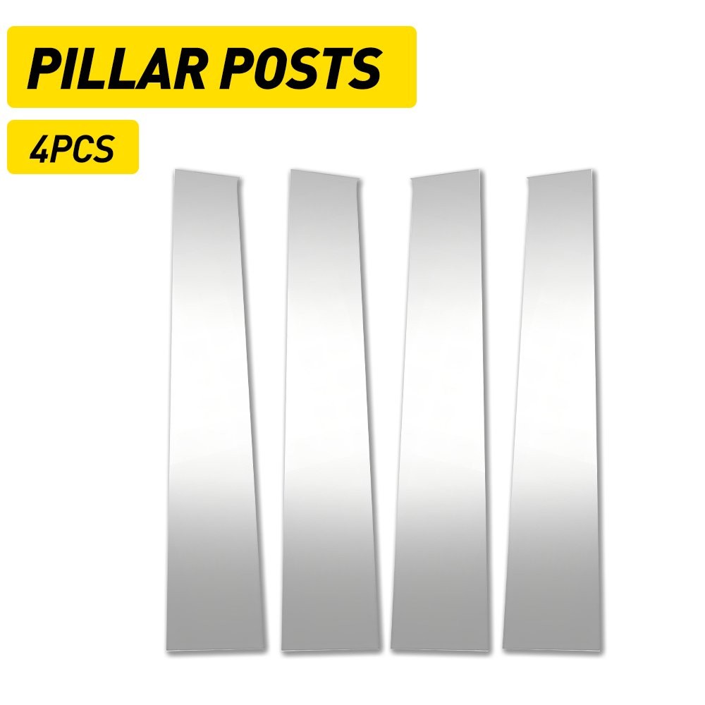 4PC Pillar Post Trim Covers For 2009-18 Dodge Ram Crew/Quad Cab 1500 2500 Chrome