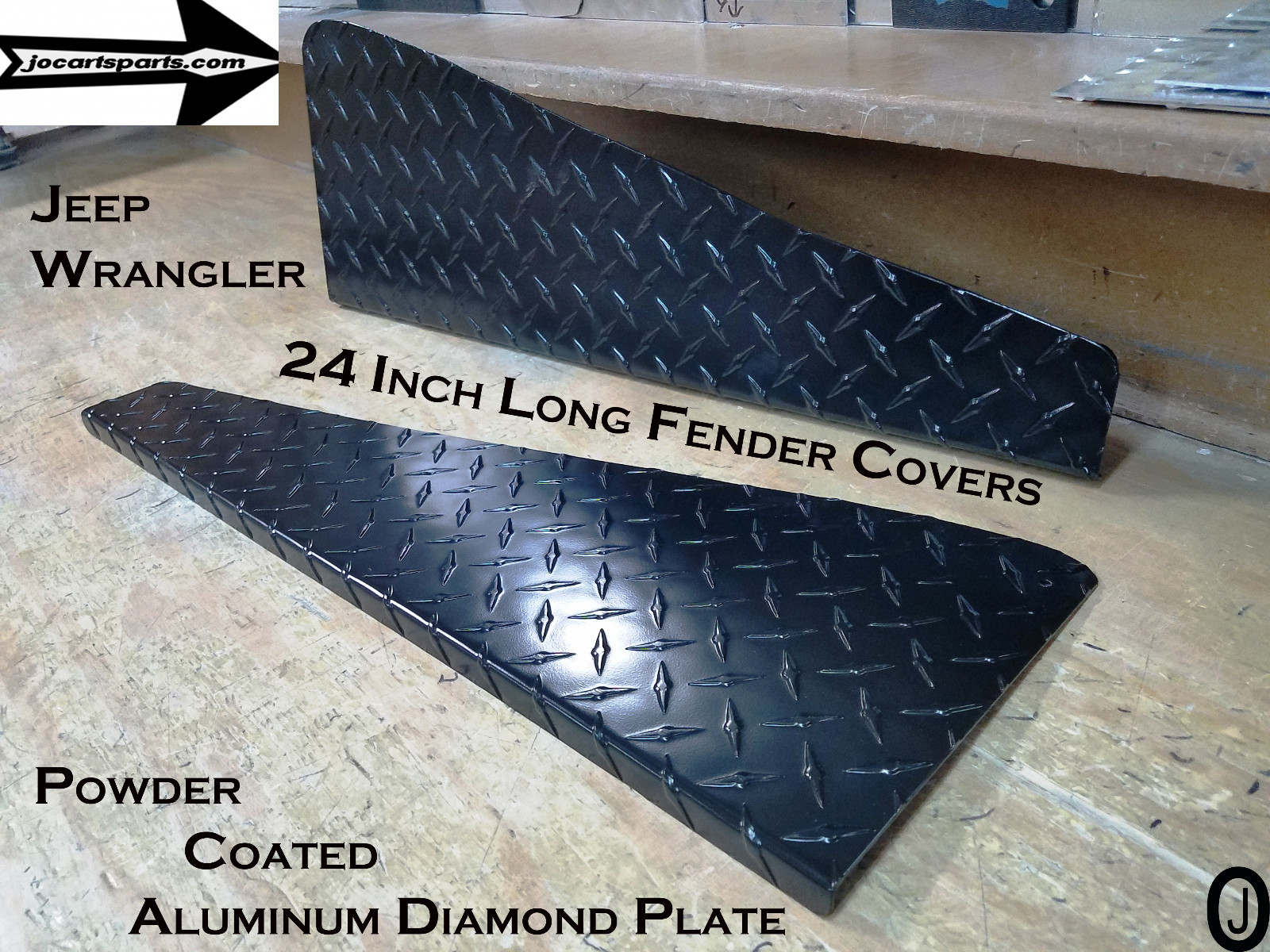Jeep Wrangler TJ Powder Coated Aluminum Diamond Plate 24″ Fender Tops With Bend