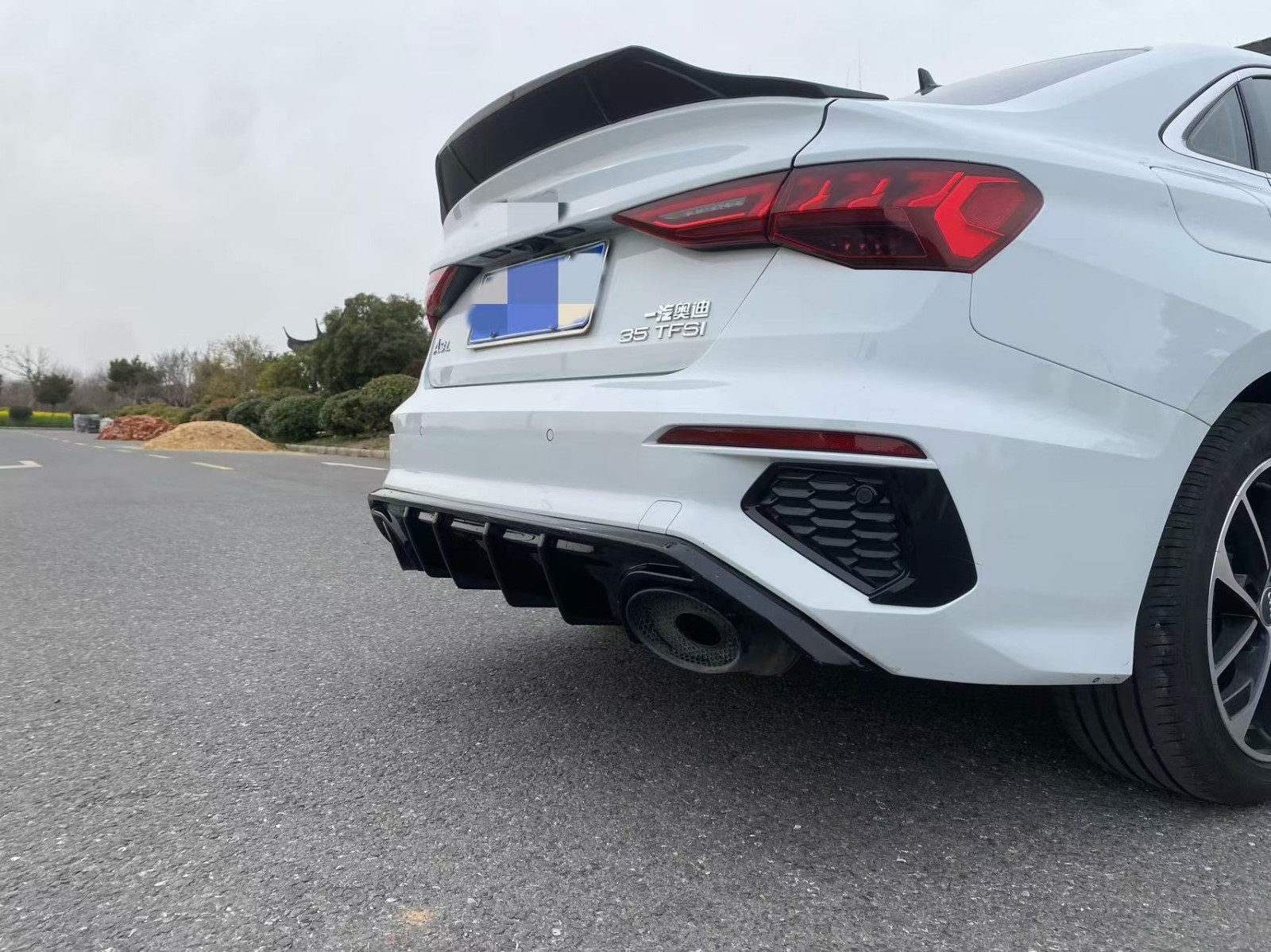 Rear Bumper Diffuser Splitter For Audi A3 S3 8Y S-Line Sport Sedan 2022-2024