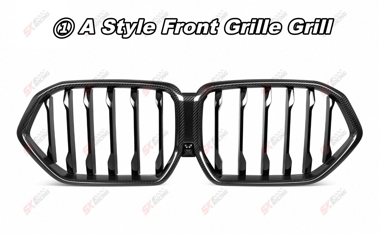Dry Carbon Fiber+Plastic A/B Style Front Bumper Grilles Mesh Fits BMW X6 G06 20+