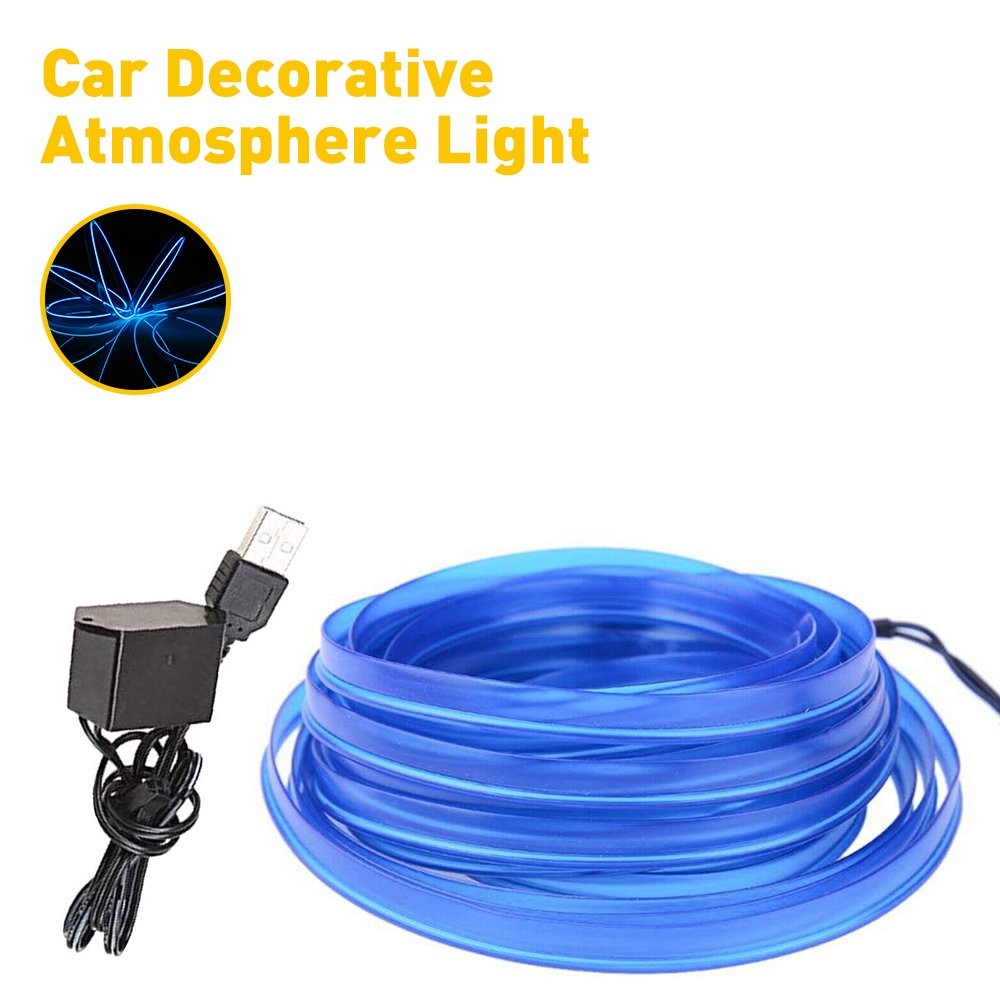 Cold Blue LED Car Interior Decor Trim Atmosphere Wire Strip Light Lamp DIY Cool