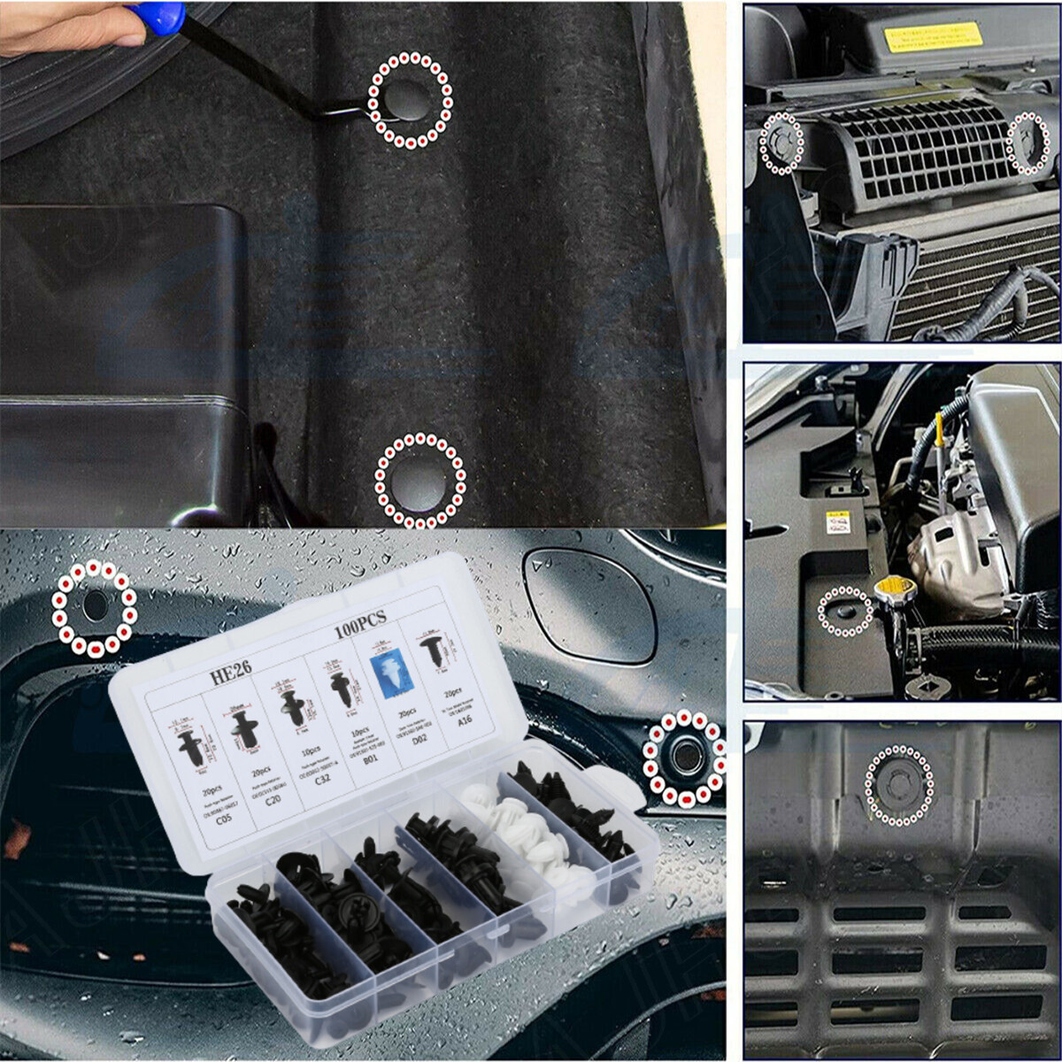 Retainer Bumper Parts Body Rivet Clip Trim Molding Push Pin Car Kit Assortments