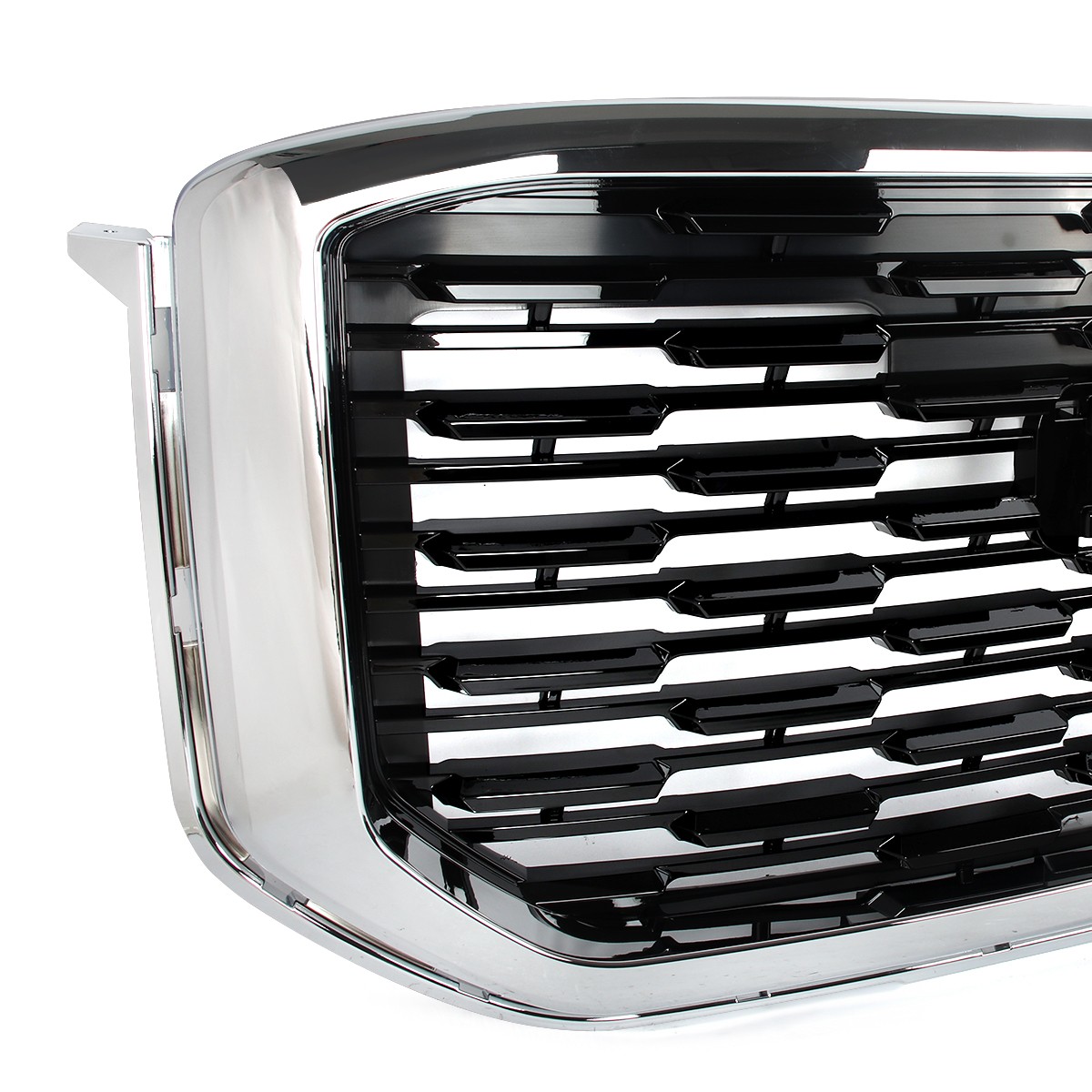 Chrome Black Front Upper Grille Mesh For GMC Yukon/ Yukon XL Denali Style 15-20