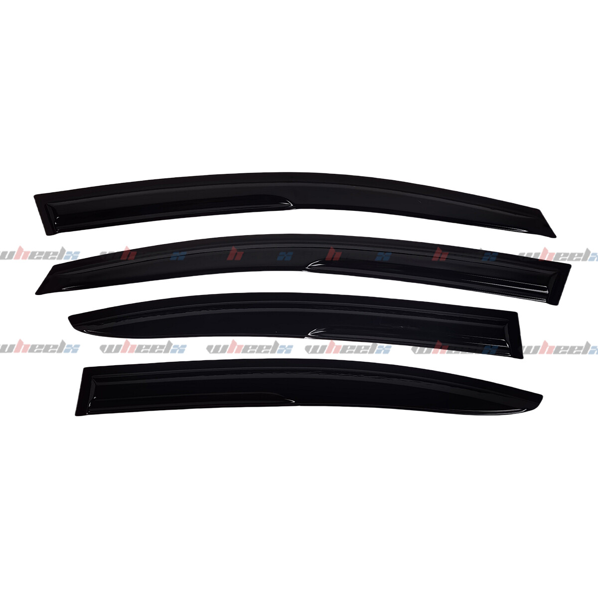Mugen 3D Wavy Smoke Tinted Window Visor Rain Guard Vent For 15-21 Subaru WRX STI