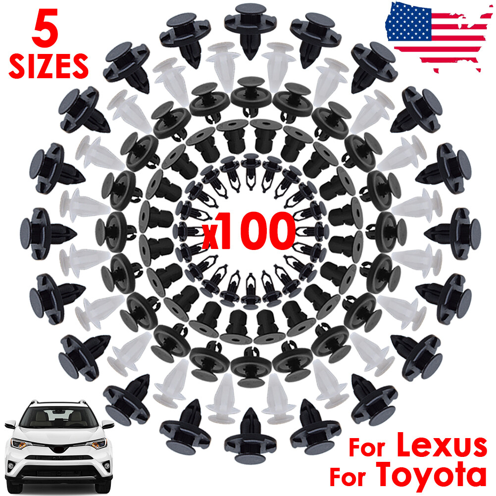 100PC For Toyota/Lexus Push Rivets Bumper Wheel Arch Moulding Clips 52161-02020