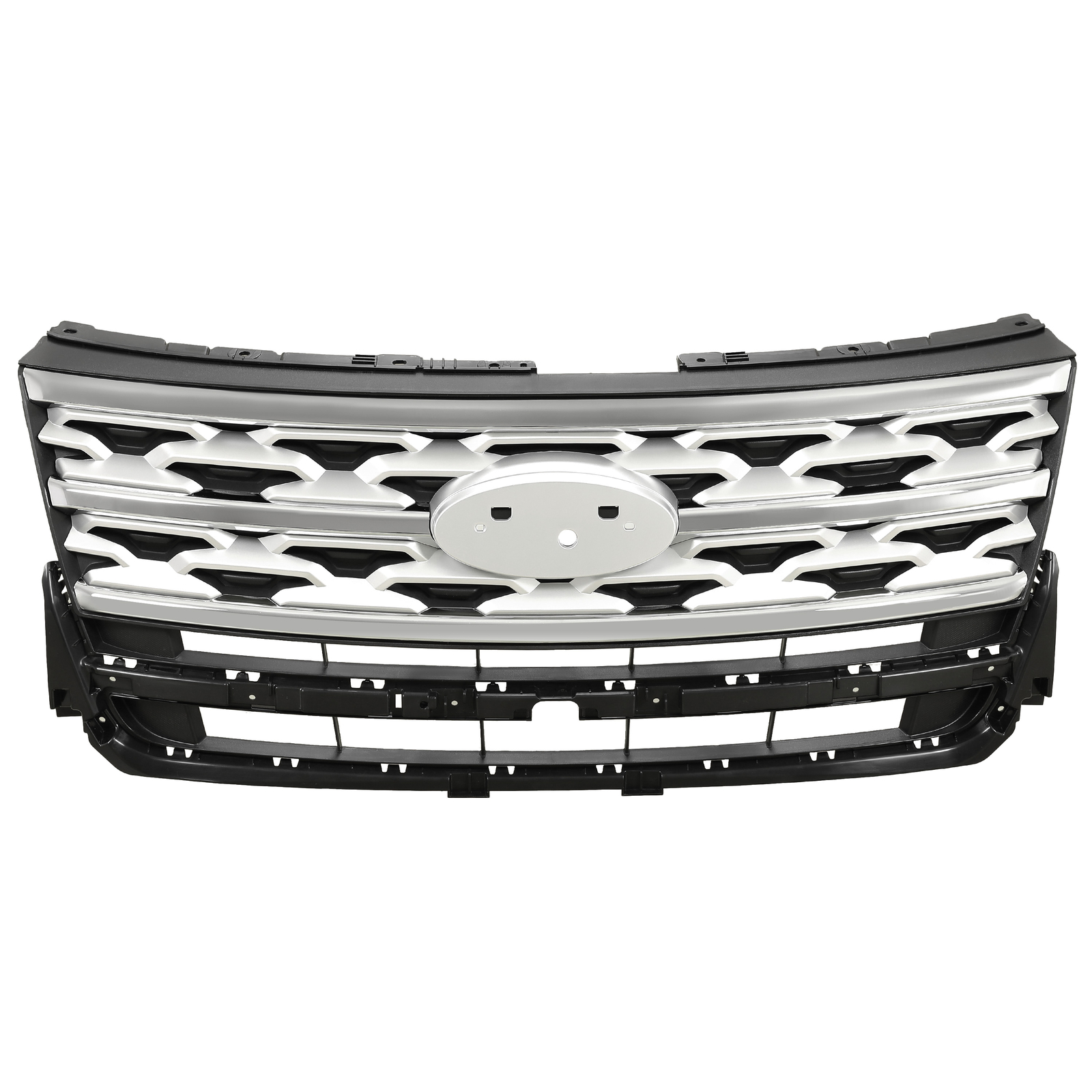 For Ford Explorer 2018 2019 Front Bumper Grill Upper Grille ABS Painted Chrome