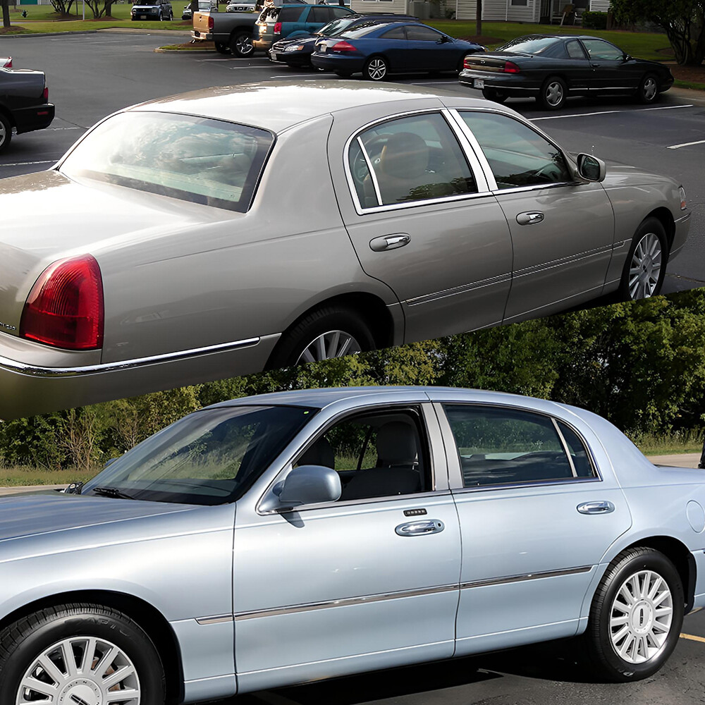 For Lincoln Town Car 1998-2011 Standard 4-Door Chrome Pillar Post Trim Covers 6x