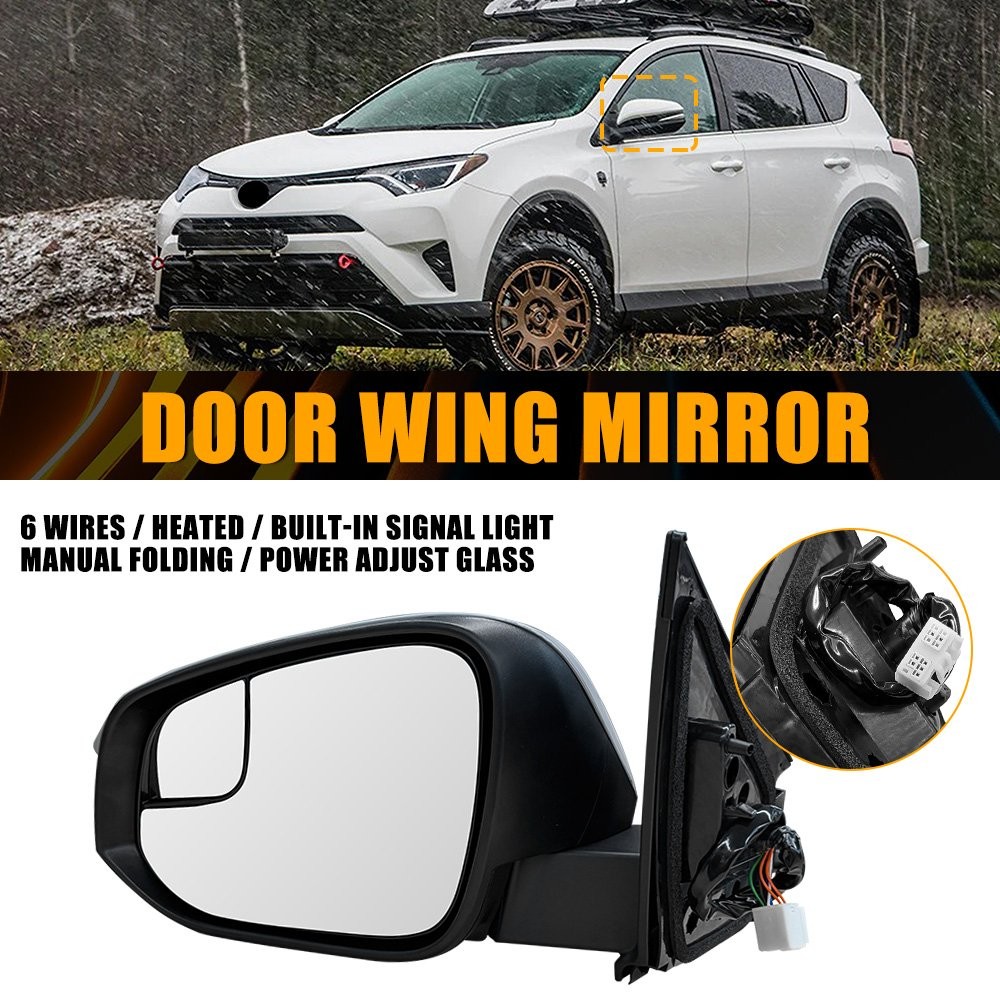 Drive Passenger Side Gray Mirror Assembly For 16-18 Toyota RAV4 Adventure LE SE