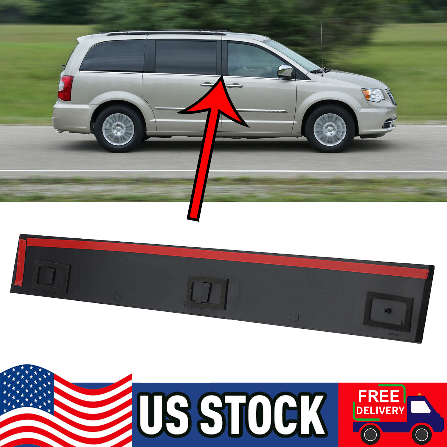 Front Left Door Applique B Pillar For DODGE Grand Caravan Town & Country