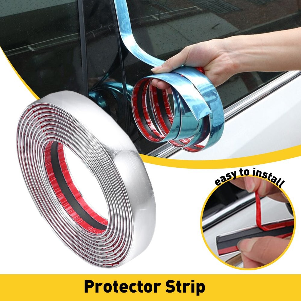 16ft Molding Chrome Trim Wide 1” Automotive Trunk Body Side Bumper Strip Decor