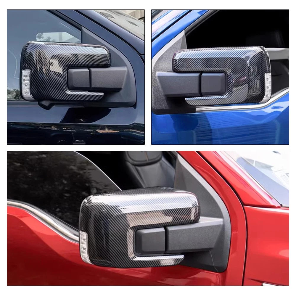 For Ford F150 F-150 2021-2026 Real Carbon Fiber Rearview Side Mirror Cover Cap
