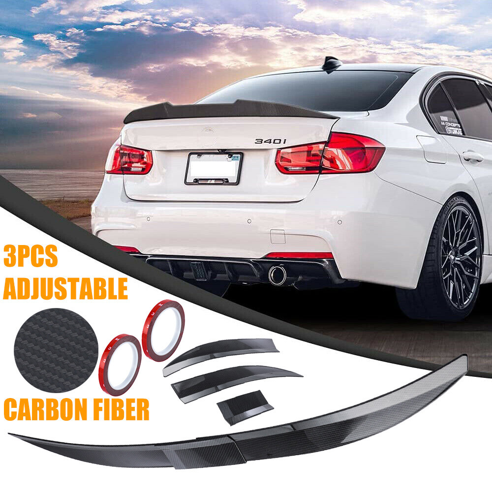 45-53″ Adjustable Universal Car Fiber Look Rear Roof Lip Spoiler Tail Trunk Wing