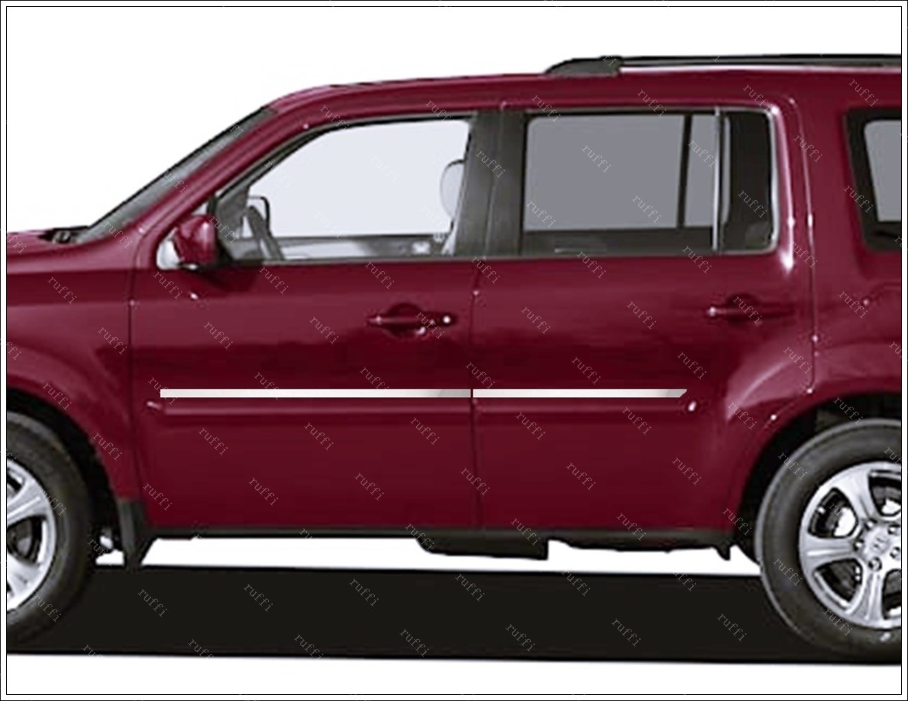 FOR HONDA PILOT 2009 TO 2015 CHROME SIDE DOOR MOLDING TRIM 4 PCS S.STEEL