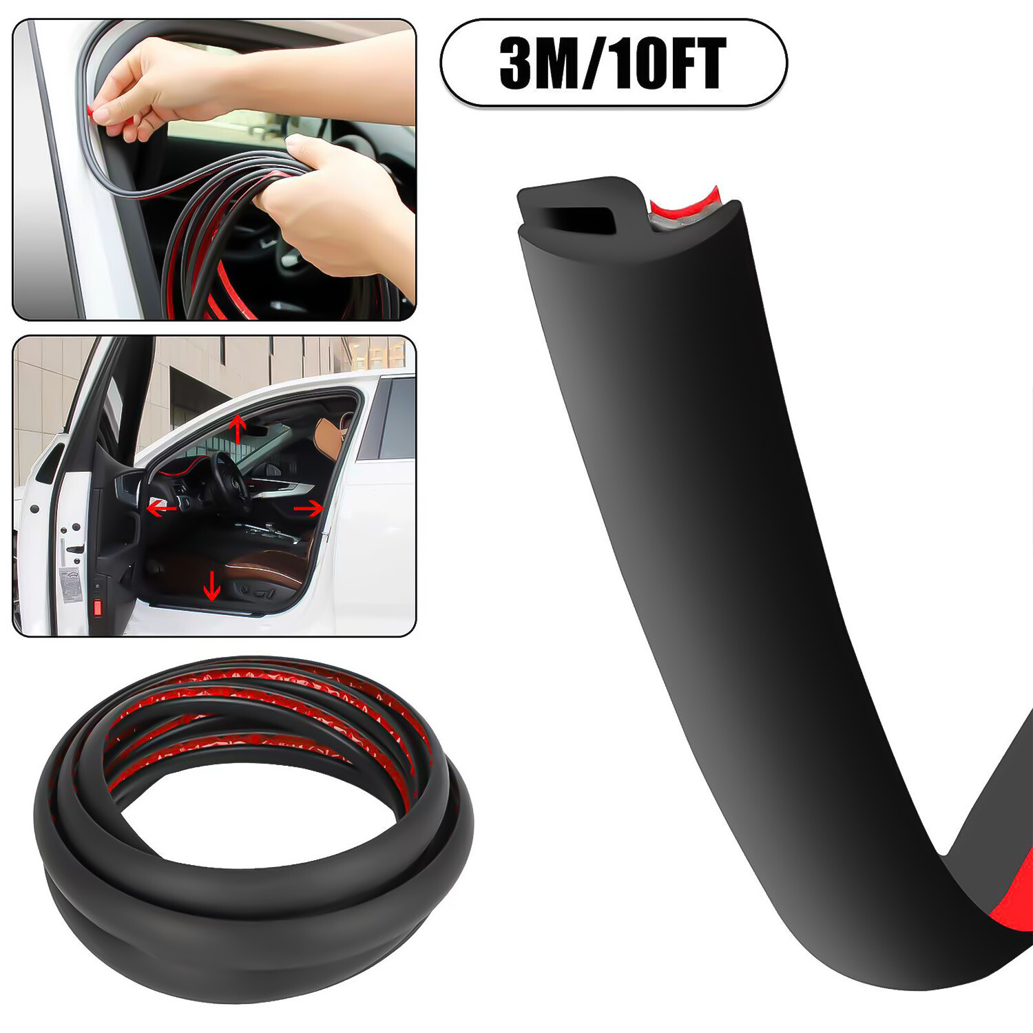 6M/20FT Rubber Seal Weather Strip Trim For Car Front Rear Windshield Sunroof