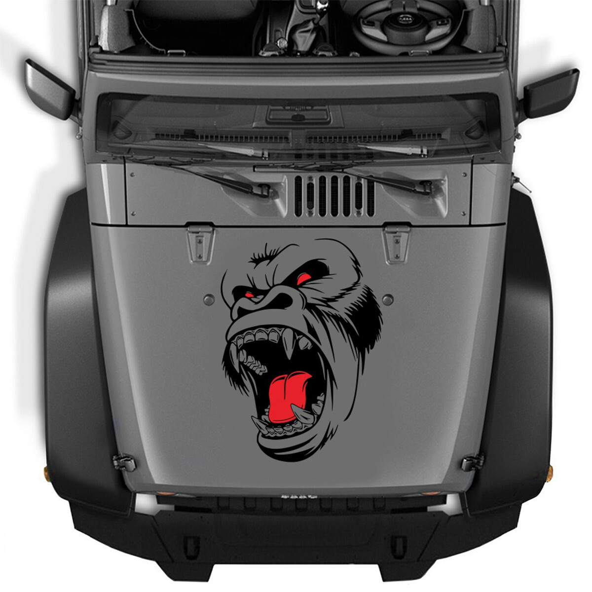 Horror Ape Beast Totem Graphic Sticker DIY For Car Side Body Hood Fender Decal