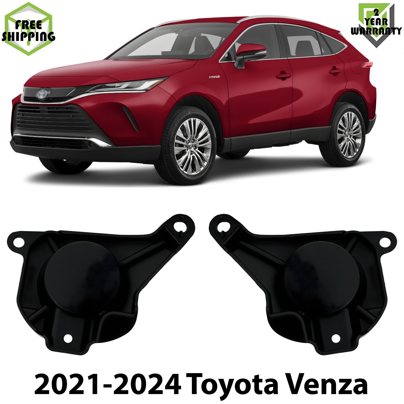 Front Fog Lights Cover Textured Left & Right Side For 2021-2024 Toyota Venza