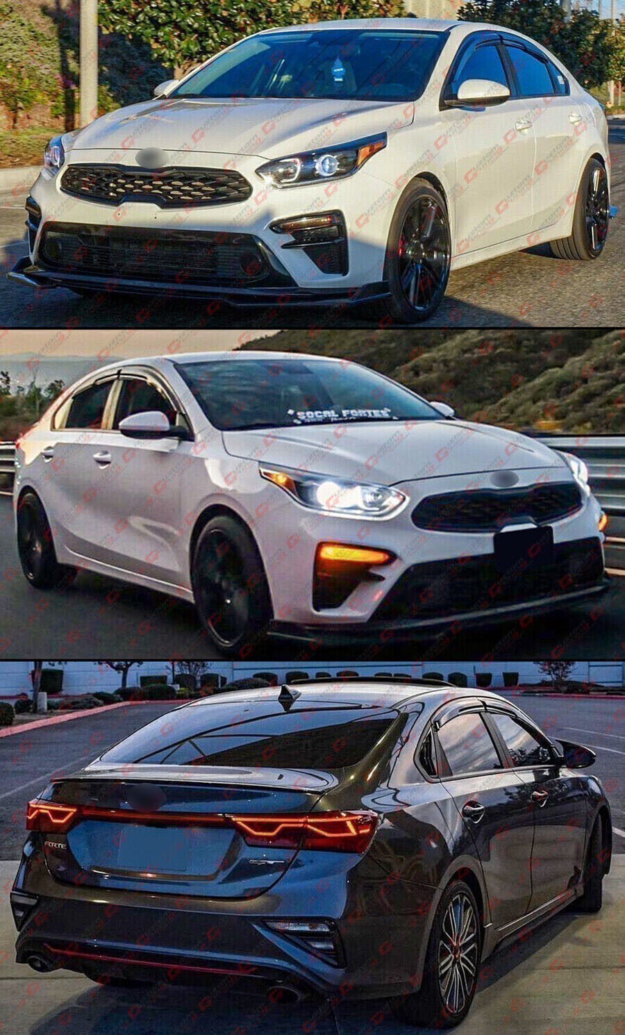 FOR 2019-2023 KIA FORTE SEDAN JDM AERO 3D WAVY WINDOW VISOR RAIN GUARD