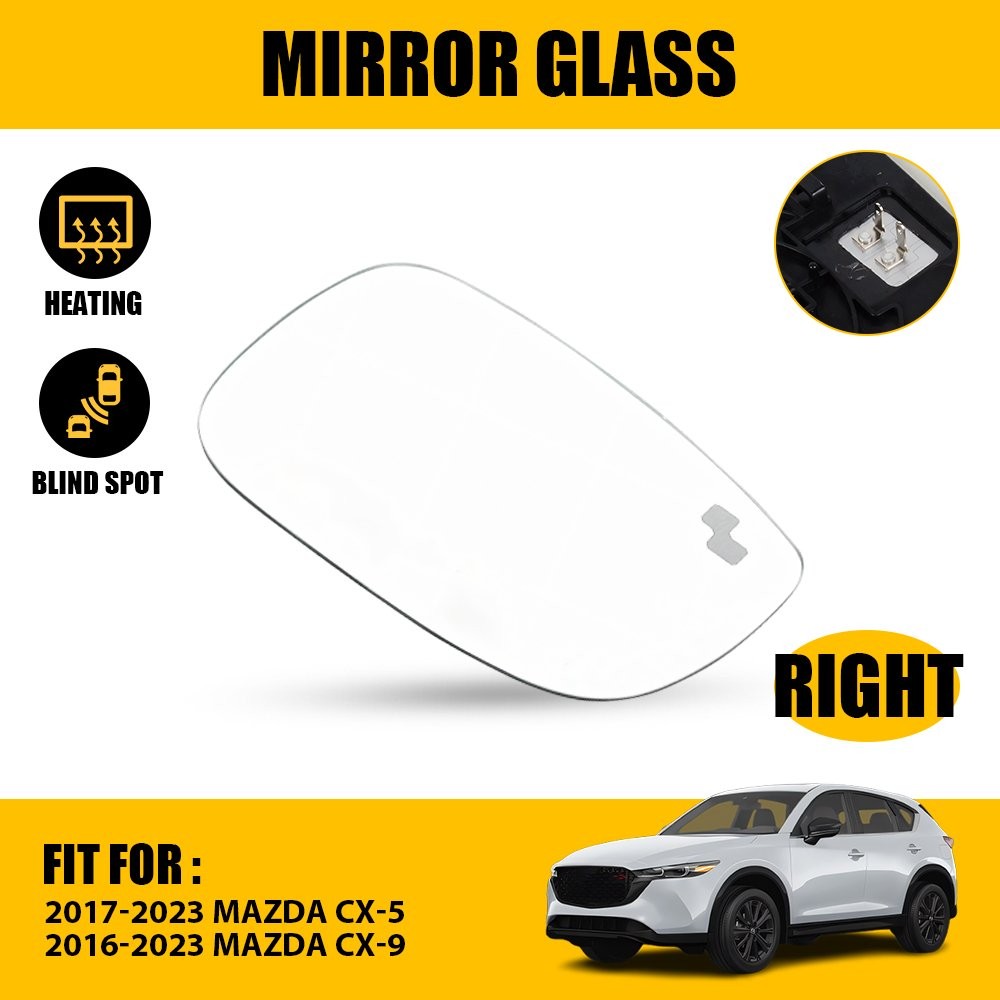 For 2017-2023 Mazda CX-5 Power Mirror Glass Heated & Blind Spot Right Side 1-10X