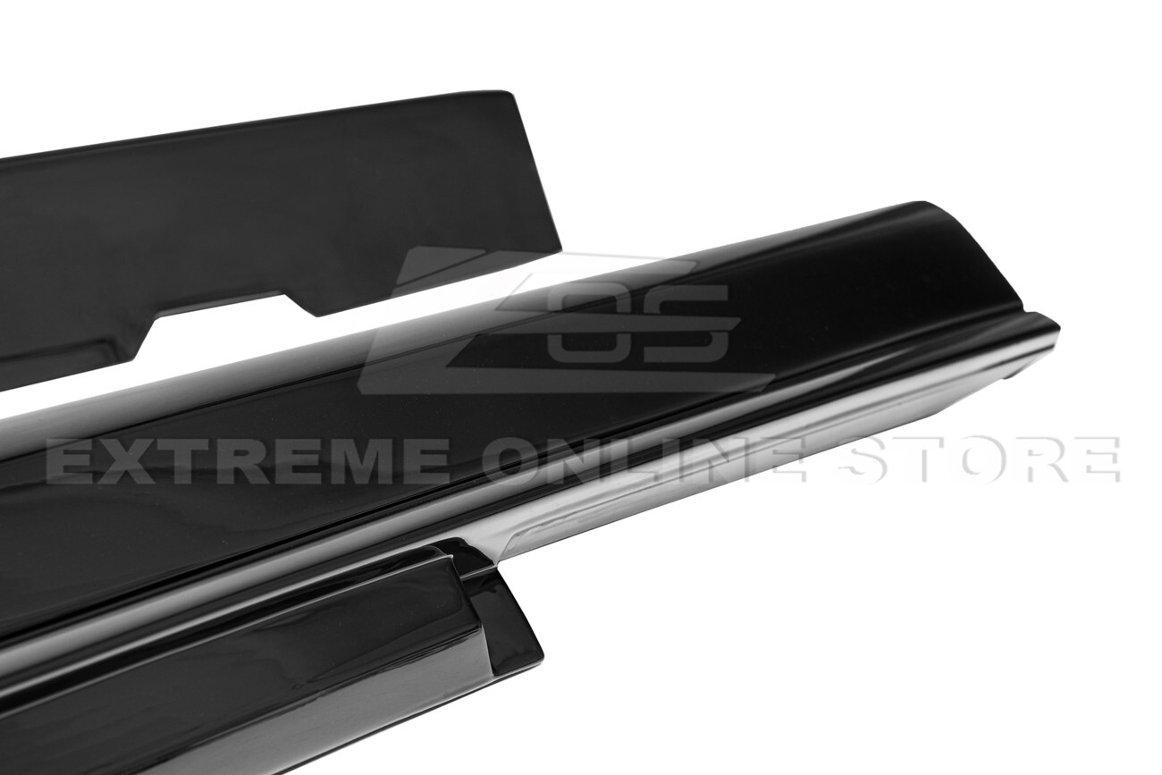 For 10-15 Camaro | ZL1 Style PAINTED GLOSSY BLACK Side Skirts Panel Extension