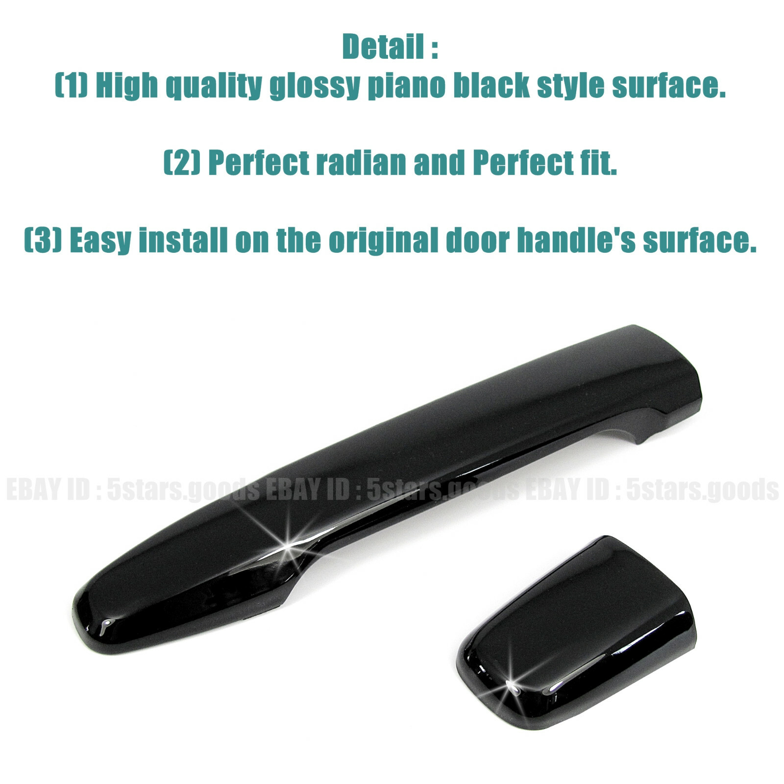 Glossy Piano Black Door Handle Covers Trims For Mitsubishi Lancer EVO Evolution