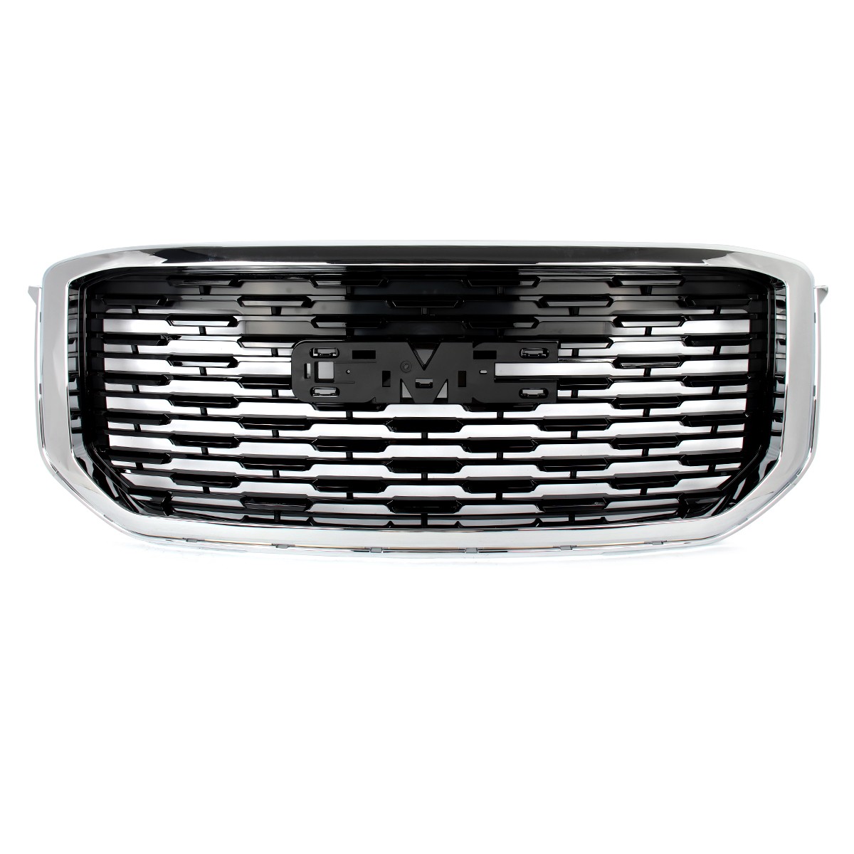 Chrome Black Front Upper Grille Mesh For GMC Yukon/ Yukon XL Denali Style 15-20